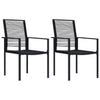 Schwarze Gartenstühle Sigismond (2 Stk. PVC-Rattan)