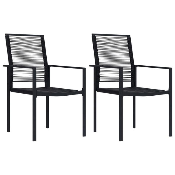 Schwarze Gartenstühle Sigismond (2 Stk. PVC-Rattan)