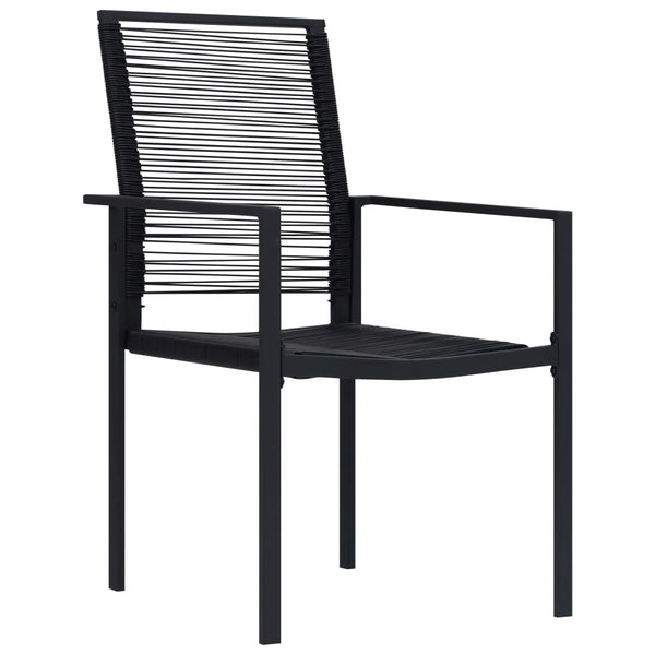 Schwarze Gartenstühle Sigismond (2 Stk. PVC-Rattan)