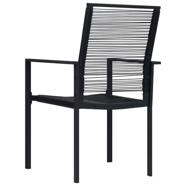 Schwarze Gartenstühle Sigismond (2 Stk. PVC-Rattan)