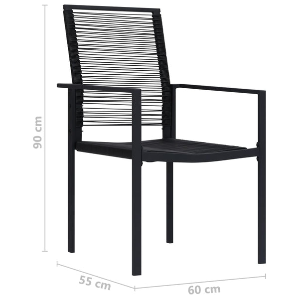 Schwarze Gartenstühle Sigismond (2 Stk. PVC-Rattan)