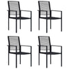 Schwarze Gartenstühle Sigismond (4 Stück PVC Rattan)