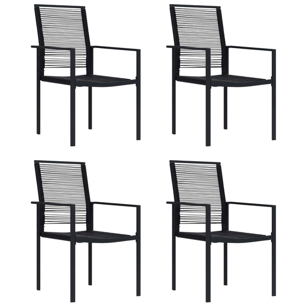 Schwarze Gartenstühle Sigismond (4 Stück PVC Rattan)