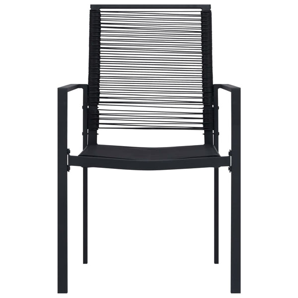 Schwarze Gartenstühle Sigismond (4 Stück PVC Rattan)