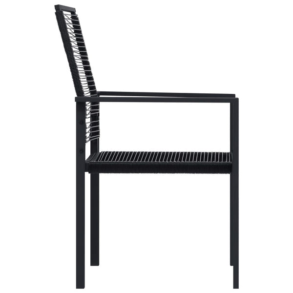 Schwarze Gartenstühle Sigismond (4 Stück PVC Rattan)