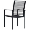Schwarze Gartenstühle Sigismond (4 Stück PVC Rattan)