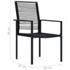 Schwarze Gartenstühle Sigismond (4 Stück PVC Rattan)
