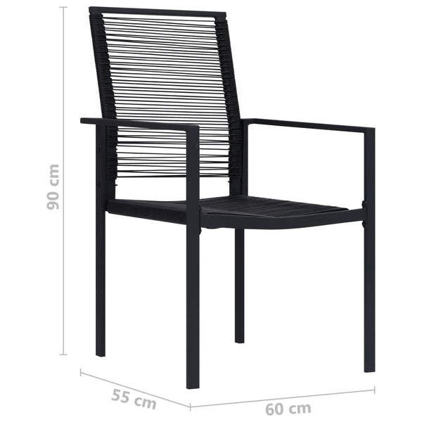Schwarze Gartenstühle Sigismond (4 Stück PVC Rattan)