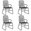 Schwarze Gartenstühle Lidiu 58x59x85,5cm (4 Stück PVC Rattan)