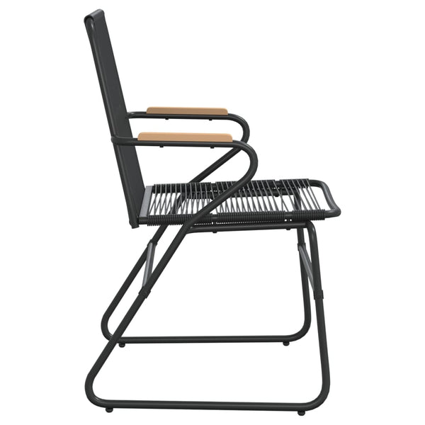 Schwarze Gartenstühle Lidiu 58x59x85,5cm (4 Stück PVC Rattan)