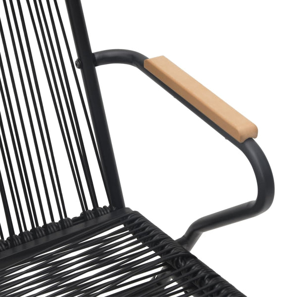 Schwarze Gartenstühle Lidiu 58x59x85,5cm (4 Stück PVC Rattan)