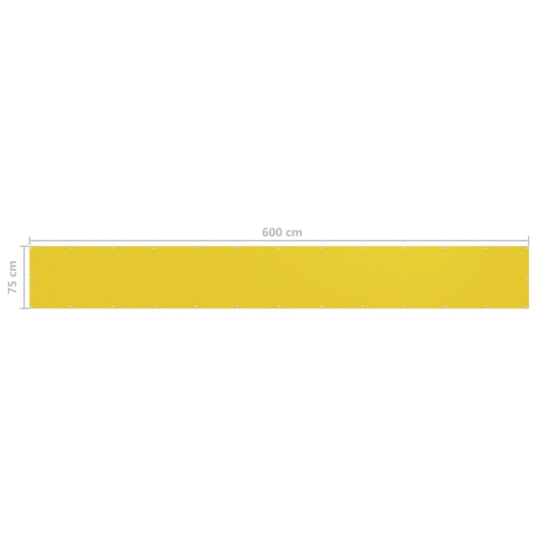 Gelber Balkonsichtschutz Bobe 75x600cm (HDPE)