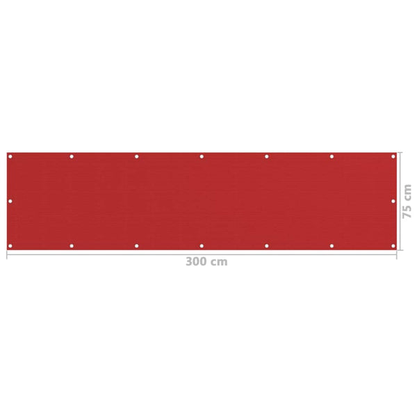 Roter Balkonsichtschutz Bobe 75x300cm (HDPE)