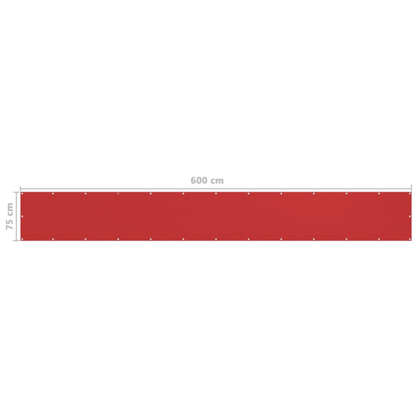 Roter Balkonsichtschutz Bobe 75x600cm (HDPE)