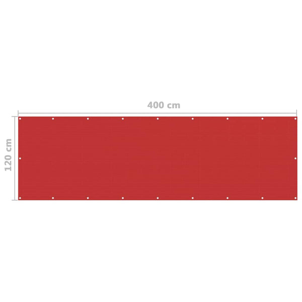 Roter Balkonsichtschutz Bobe 120x400cm (HDPE)