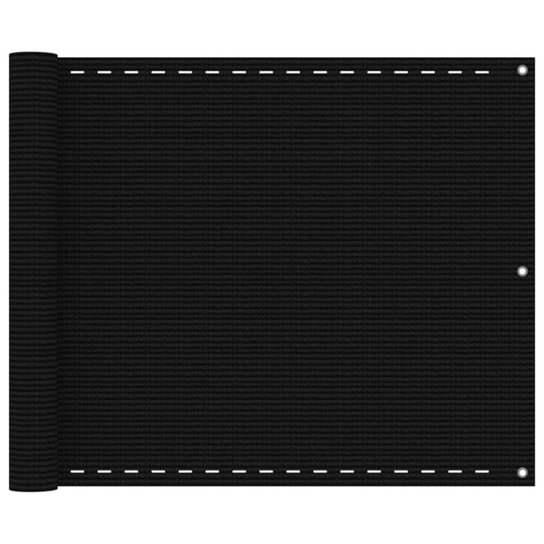 Schwarzer Balkonsichtschutz Bobe 75x400cm (HDPE)