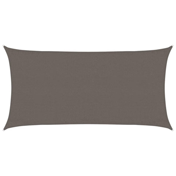 Anthrazitfarbenes Sonnensegel Cristodora 3x6 m (160 g/m² HDPE)