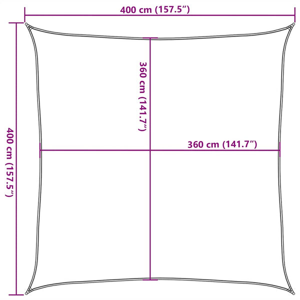 Beige aurinkopurje Huth 4x4 m (160 g/m² hdpe)