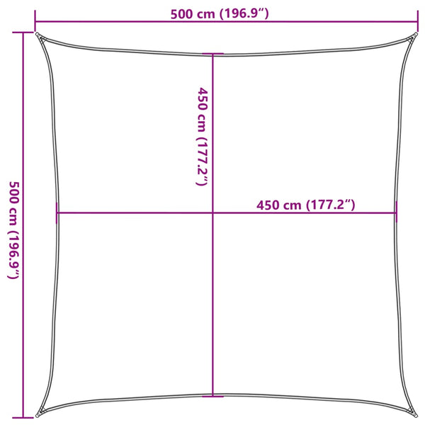 Beiges Sonnensegel Huth 5x5 m (160 g/m² HDPE)