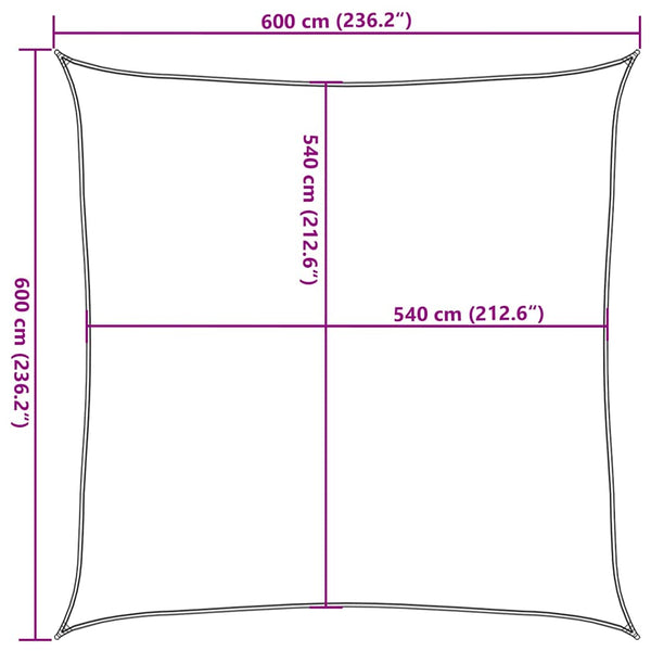 Beiges Sonnensegel Huth 6x6 m (160 g/m² HDPE)
