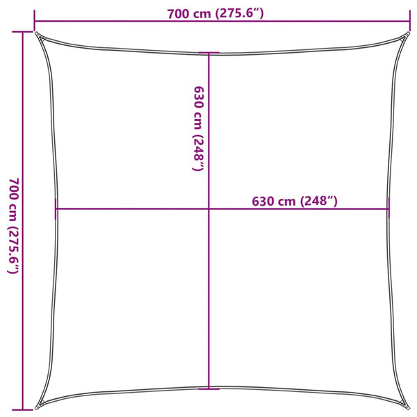 Beige aurinkopurje Cristodora 2x2,5 m (160 g/m² hdpe)