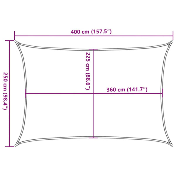 Creme Sonnensegel Cristodora 2,5x4 m (160 g/m², HDPE)