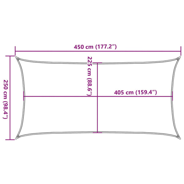 Creme Sonnensegel Cristodora 2,5x4,5 m (160 g/m² HDPE)
