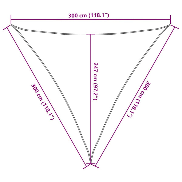 Creme Sonnensegel Epamimondas 3x3x3 m (160 g/m² HDPE)