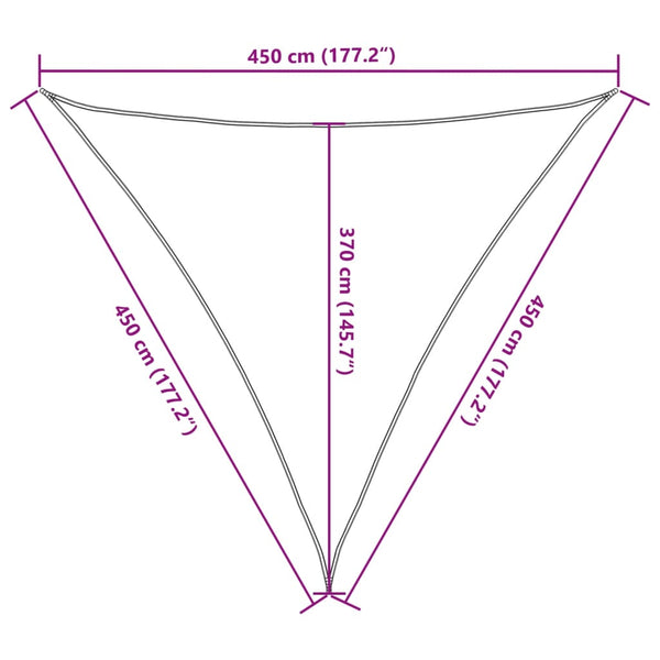 Cremefarbenes Sonnensegel Epamimondas 4,5x4,5x4,5 m (160 g/m² HDPE)
