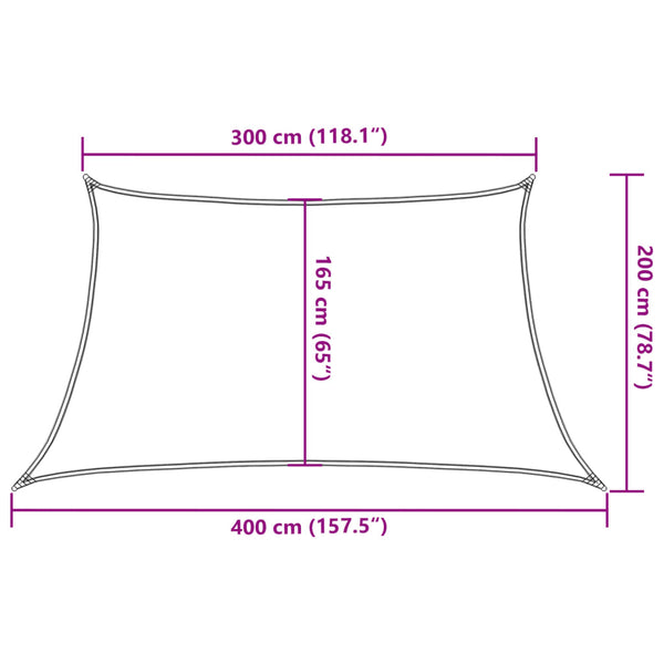 Cremefarbenes Sonnensegel Tudosi 3/4x2 m (160 g/m² HDPE)