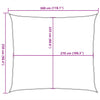Vaaleanvihreä aurinkopurje Cristodora 2,5x3 m (160 g/m² hdpe)