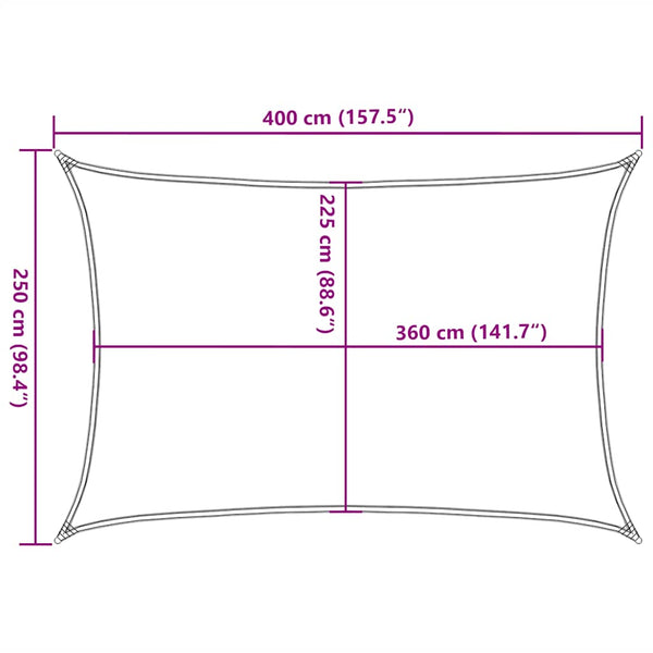 Sonnensegel Cristodora 2,5x4 m (160 g/m² HDPE) hellgrün