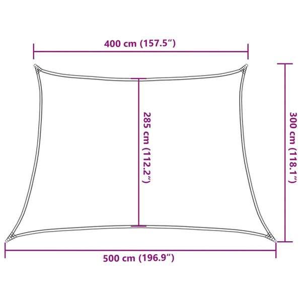 Hellgrünes Sonnensegel Tudosi 4/5x3 m (160 g/m² HDPE)