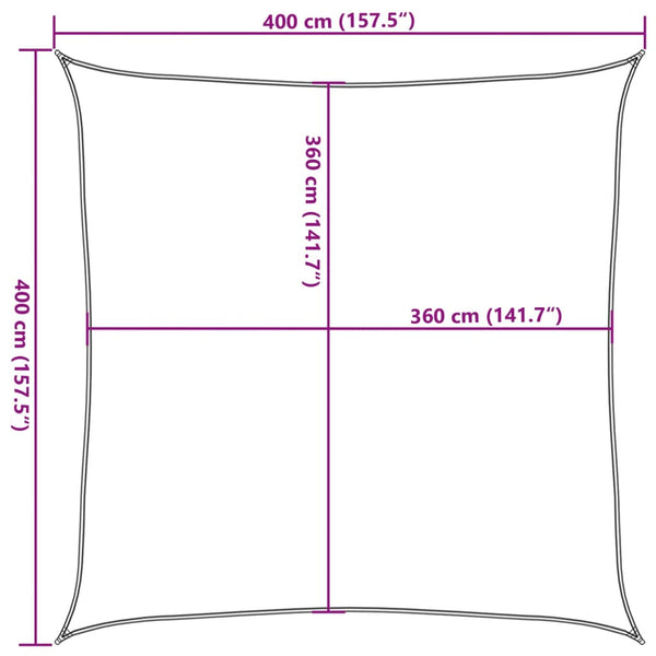 Terrakotta Sonnensegel Huth 4x4 m (160 g/m² HDPE)