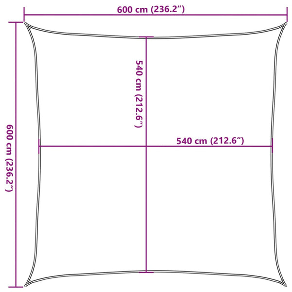 Terrakotta aurinkopurje Huth 6x6 m (160 g/m² hdpe)
