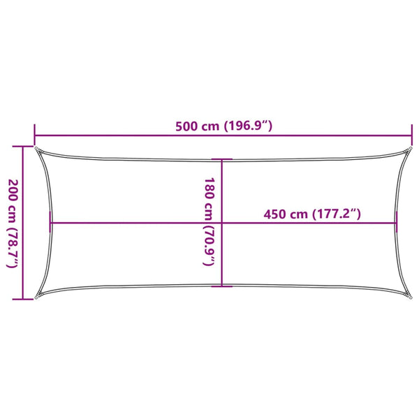 Dunkelgrünes Sonnensegel Cristodora 2x5 m (160 g/m², HDPE)