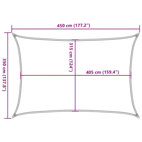 Dunkelgrünes Sonnensegel Cristodora 3,5x4,5 m (160 g/m² HDPE)