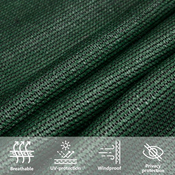 Dunkelgrünes Sonnensegel Epamimondas 5x5x6 m (160 g/m² HDPE)