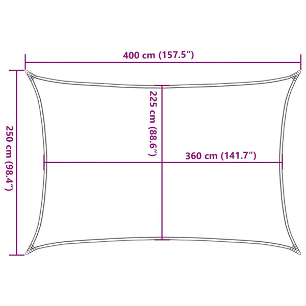Blaues Sonnensegel Cristodora 2,5x4 m (160 g/m² HDPE)