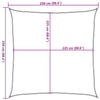 Keltainen aurinkopurje Huth 2,5x2,5 m (160 g/m² hdpe)
