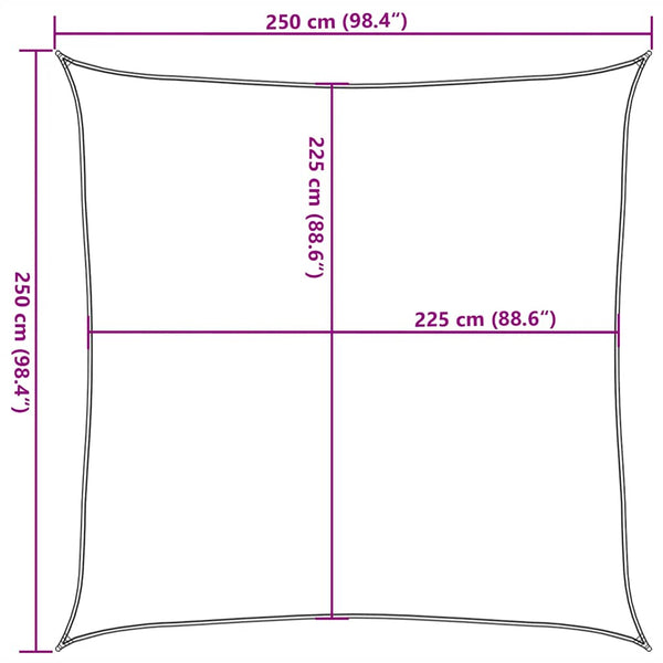 Sonnensegel Rot Huth 2,5x2,5 m (160 g/m² HDPE)