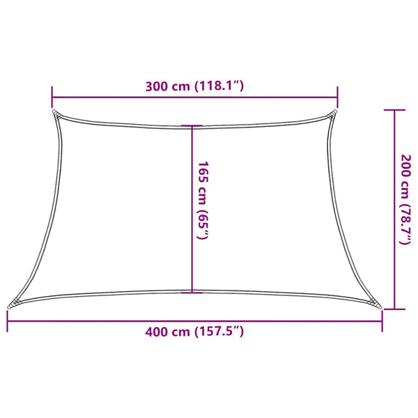 Rotes Sonnensegel Tudosi 3/4x2 m (160 g/m² HDPE)