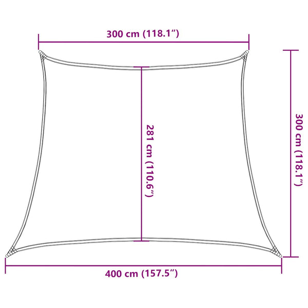 Sonnensegel Rot Tudosi 3/4x3 m (160 g/m² HDPE)
