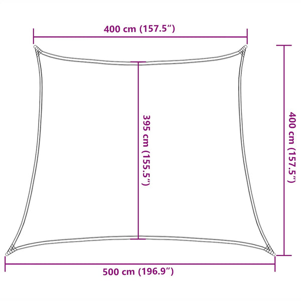 Rotes Sonnensegel Tudosi 4/5x4 m (160 g/m², HDPE)