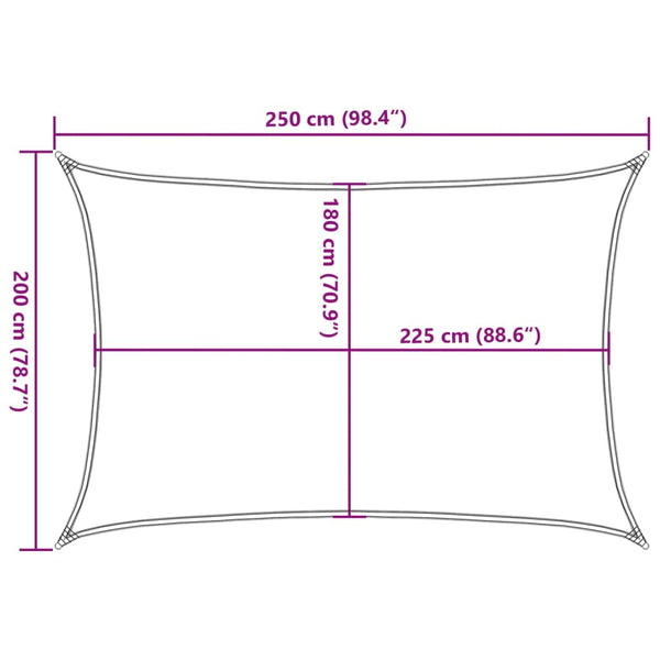 Oranssi aurinkopurje Cristodora 2x2,5 m (160 g/m², hdpe)