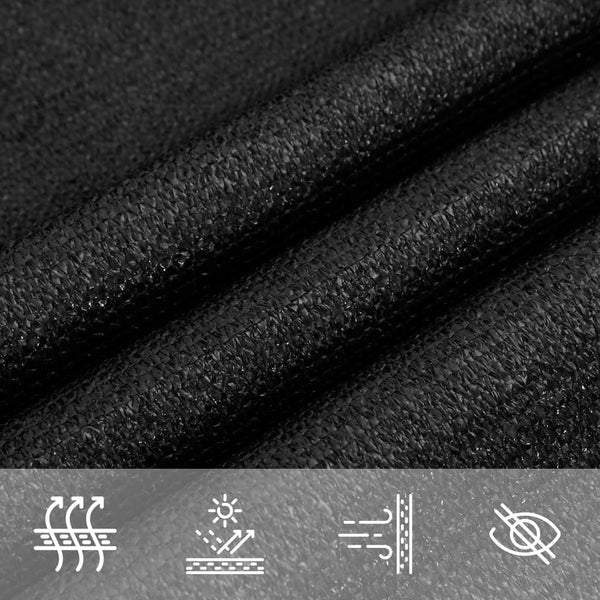 Schwarzes Sonnensegel Huth 3,6x3,6 m (160 g/m² HDPE)