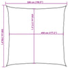 Schwarzes Sonnensegel Huth 5x5 m (160 g/m² HDPE)