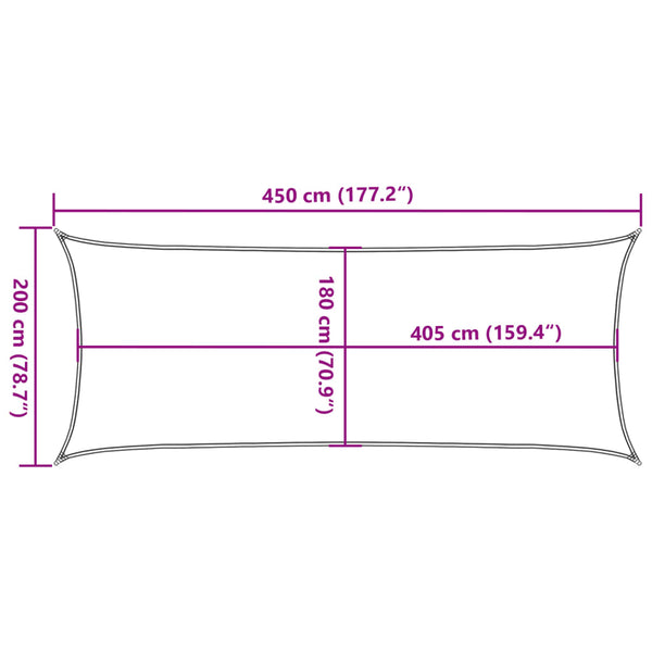 Sonnensegel Cristodora 2x4,5 m schwarz (160 g/m² HDPE)