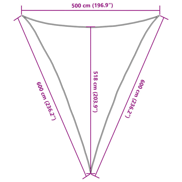Schwarzes Sonnensegel Epamimondas 5x6x6 m (160 g/m² HDPE)