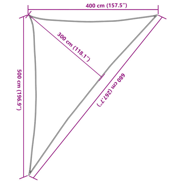 Schwarzes Sonnensegel Epamimondas 4x5x6,8 m (160 g/m² HDPE)